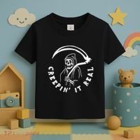 Creepin It Real Grim Reaper Halloween Toddler T-Shirt thumb 3