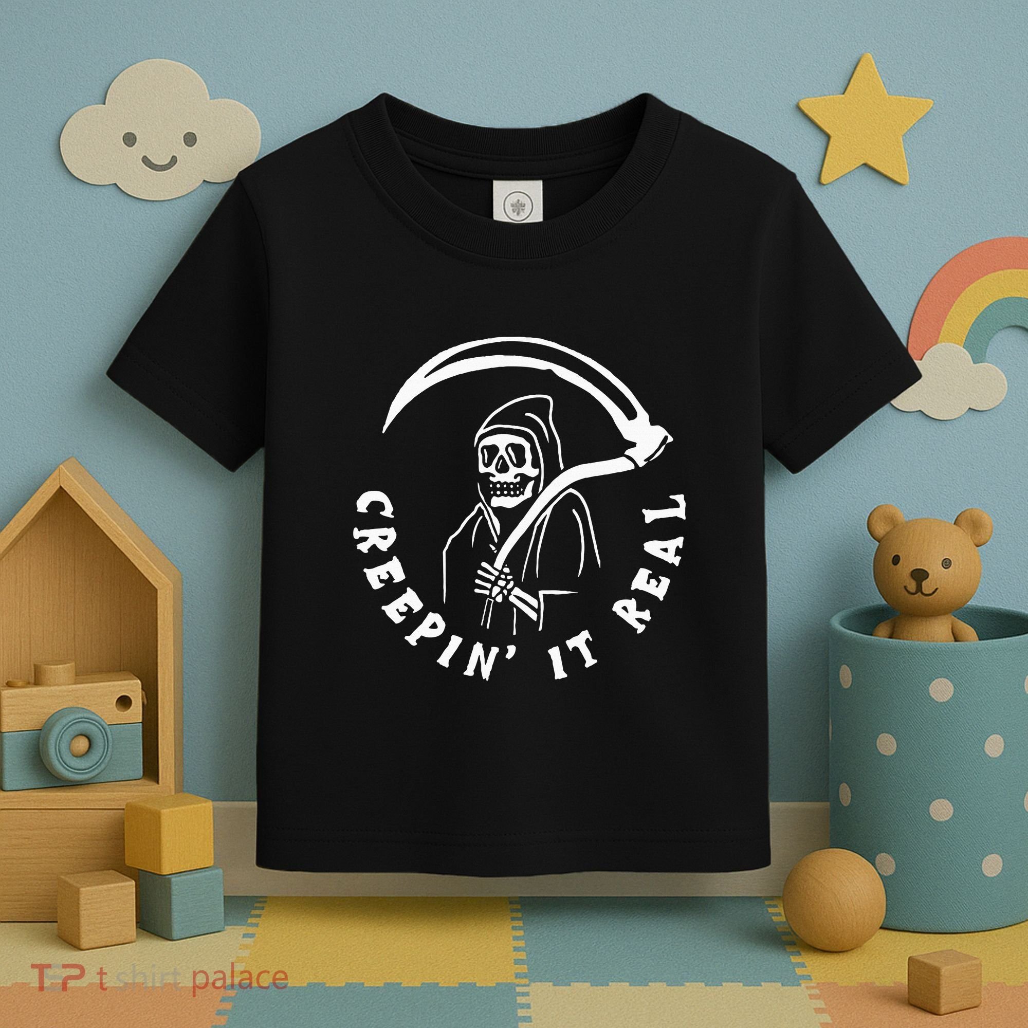 Creepin It Real Grim Reaper Halloween Toddler T-Shirt