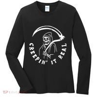 Creepin It Real Grim Reaper Halloween Women's Long Sleeve Shirt thumb 0