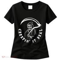 Creepin It Real Grim Reaper Halloween Women's T-Shirt thumb 0