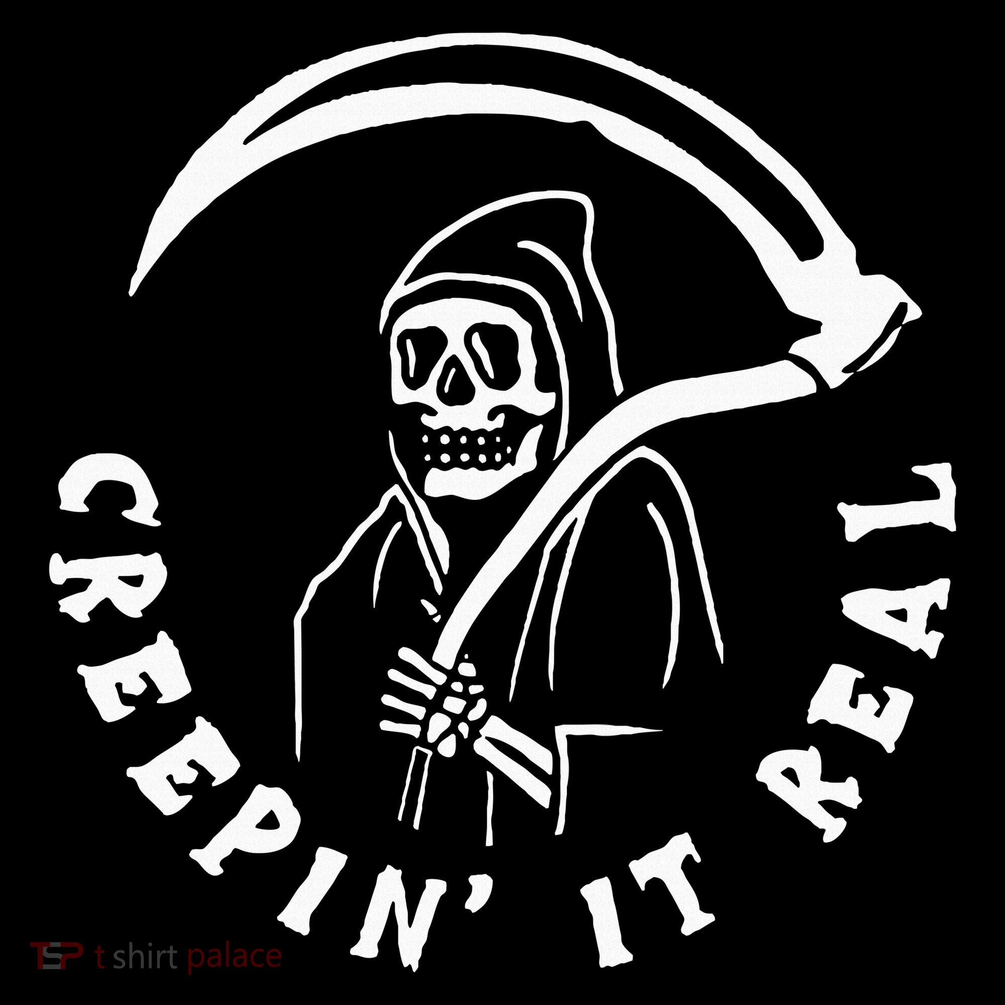 Creepin It Real Grim Reaper Halloween Kids Sweatshirt