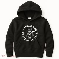 Creepin It Real Grim Reaper Halloween Kids Hoodie thumb 0