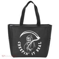 Creepin It Real Grim Reaper Halloween Tote Bag thumb 0