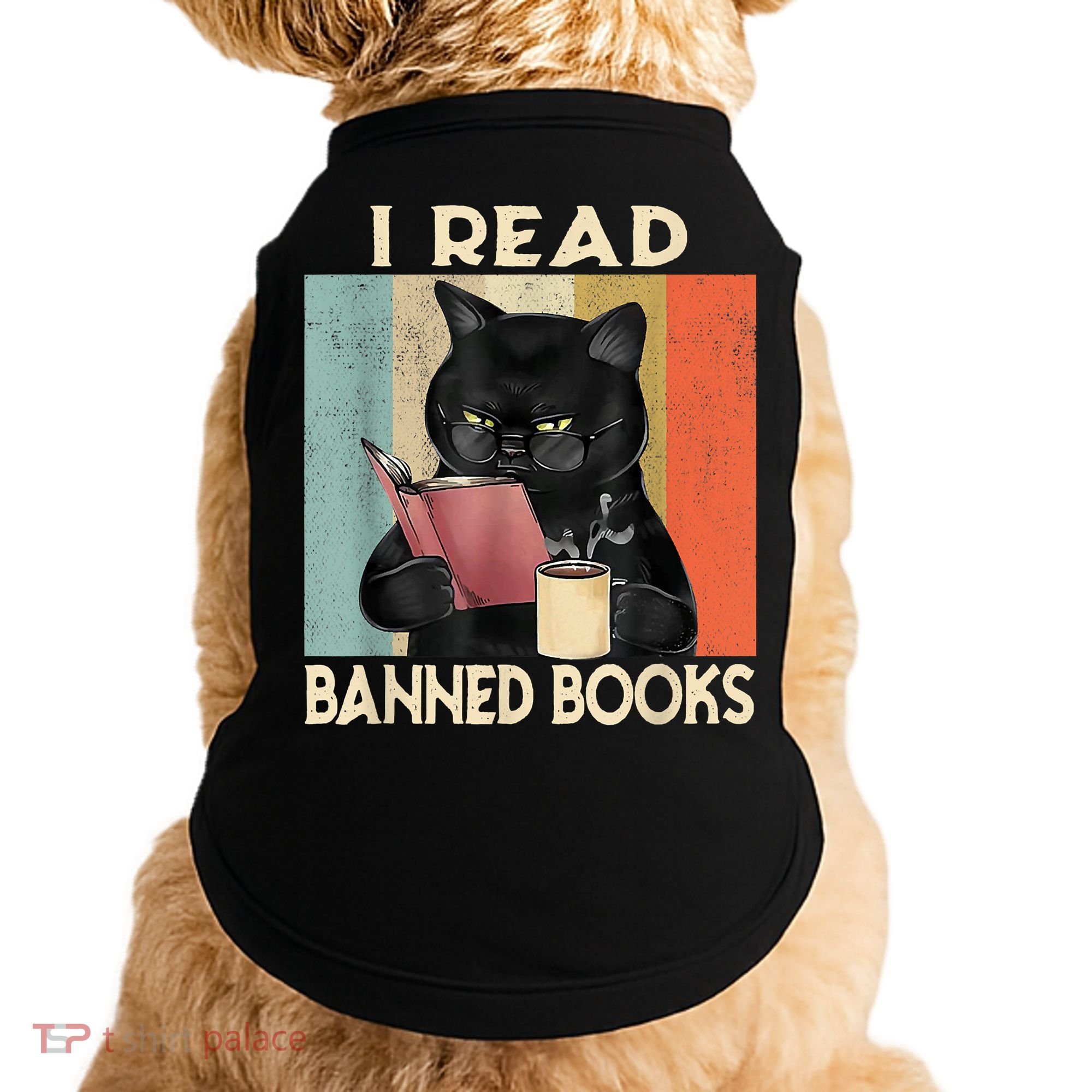 Cat I Read Banned Books Funny Bookworms Reading Book Doggie Tank