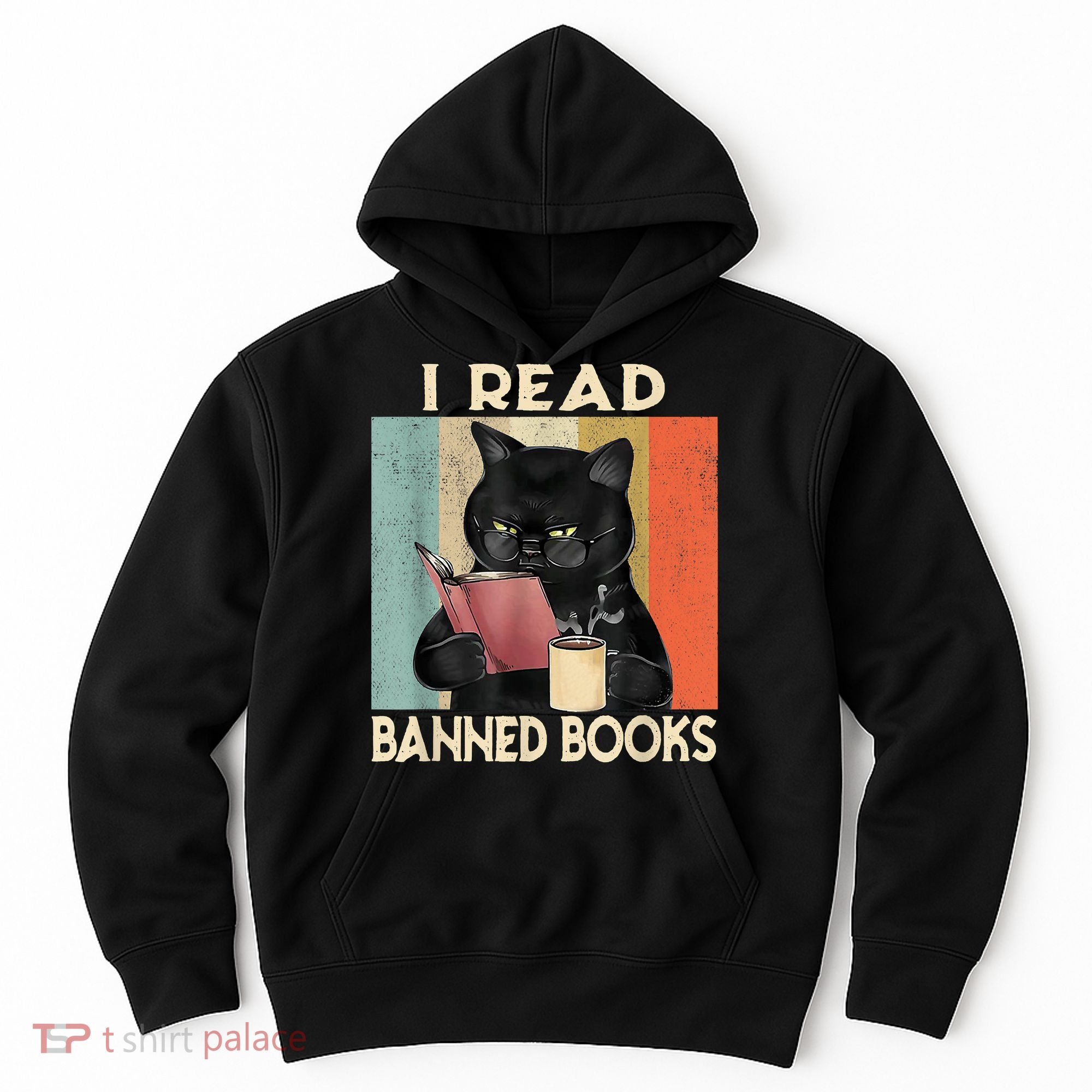 Cat I Read Banned Books Funny Bookworms Reading Book Hoodie