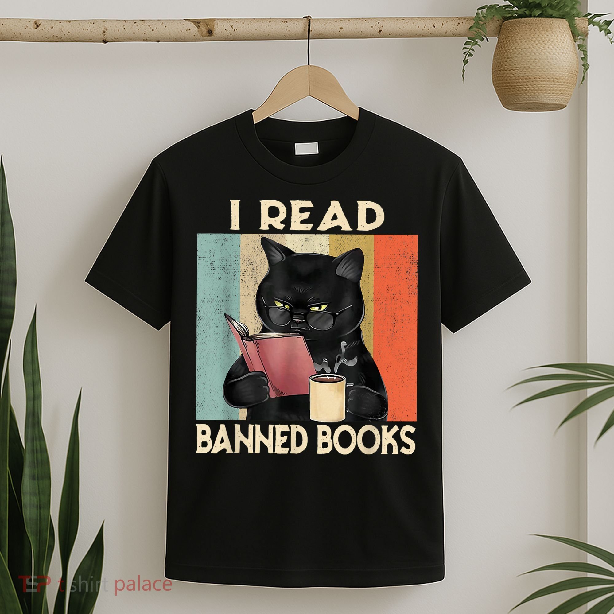 Cat I Read Banned Books Funny Bookworms Reading Book T-Shirt