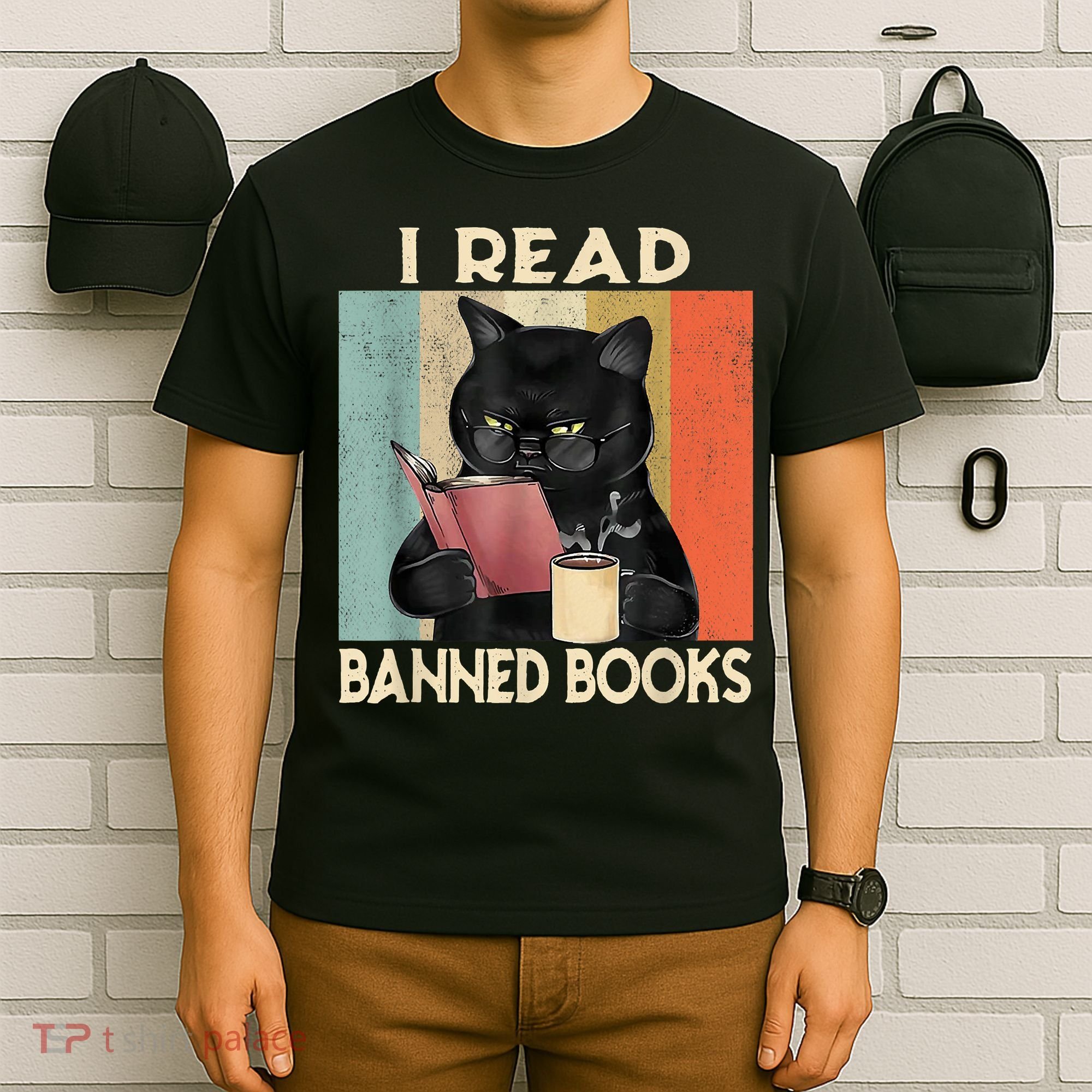 Cat I Read Banned Books Funny Bookworms Reading Book T-Shirt