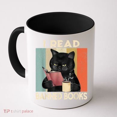 Cat I Read Banned Books Funny Bookworms Reading Book Coffee Mug