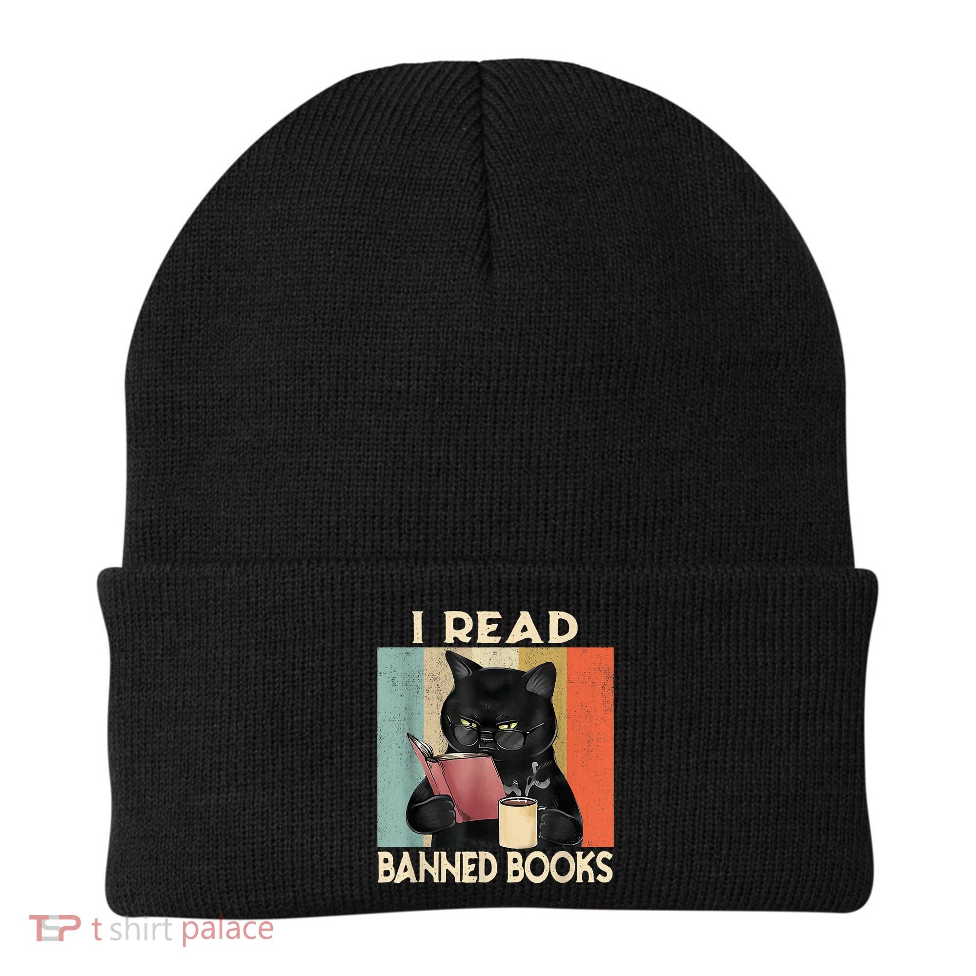 Cat I Read Banned Books Funny Bookworms Reading Book Beanie