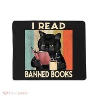 Cat I Read Banned Books Funny Bookworms Reading Book Mousepad thumb 0