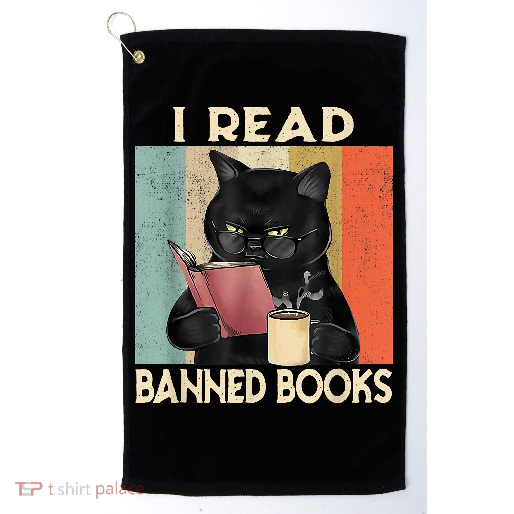 Cat I Read Banned Books Funny Bookworms Reading Book Golf Towel
