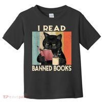 Cat I Read Banned Books Funny Bookworms Reading Book Toddler T-Shirt thumb 0