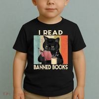 Cat I Read Banned Books Funny Bookworms Reading Book Toddler T-Shirt thumb 2