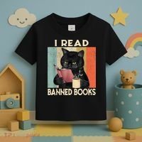 Cat I Read Banned Books Funny Bookworms Reading Book Toddler T-Shirt thumb 3