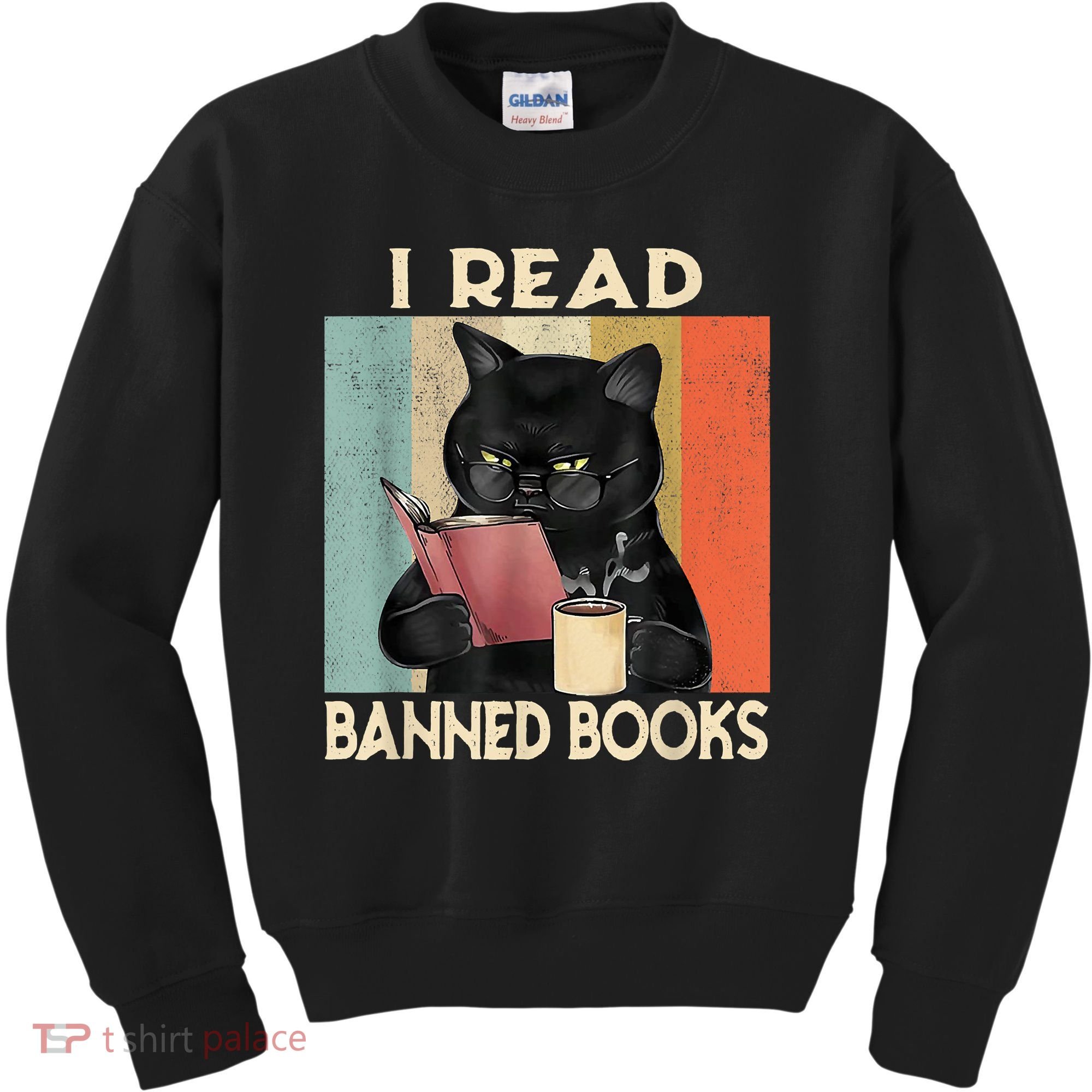 Cat I Read Banned Books Funny Bookworms Reading Book Kids Sweatshirt