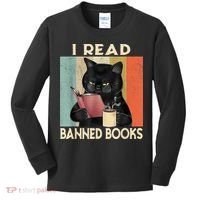 Cat I Read Banned Books Funny Bookworms Reading Book Kids Long Sleeve Shirt thumb 0