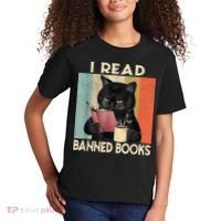 Cat I Read Banned Books Funny Bookworms Reading Book Kids T-Shirt thumb 2