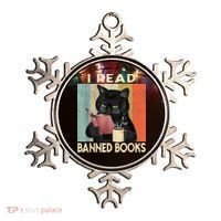 Cat I Read Banned Books Funny Bookworms Reading Book Ornament thumb 0