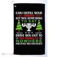 Can I Refill Your Eggnog Funny Christmas Vacation Golf Towel thumb 0