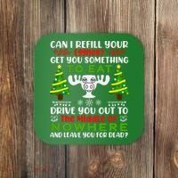 Can I Refill Your Eggnog Funny Christmas Vacation Coaster thumb 0