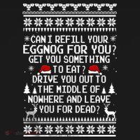 Can I Refill Your Eggnog Funny Christmas Vacation Quote Women's Hoodie thumb 2