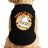 Creep It Real Skater Ghost Halloween Retro Doggie Tank thumb 0