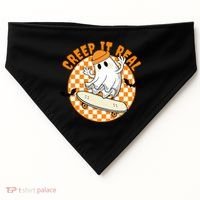Creep It Real Skater Ghost Halloween Retro USA-Made Doggie Bandana thumb 0