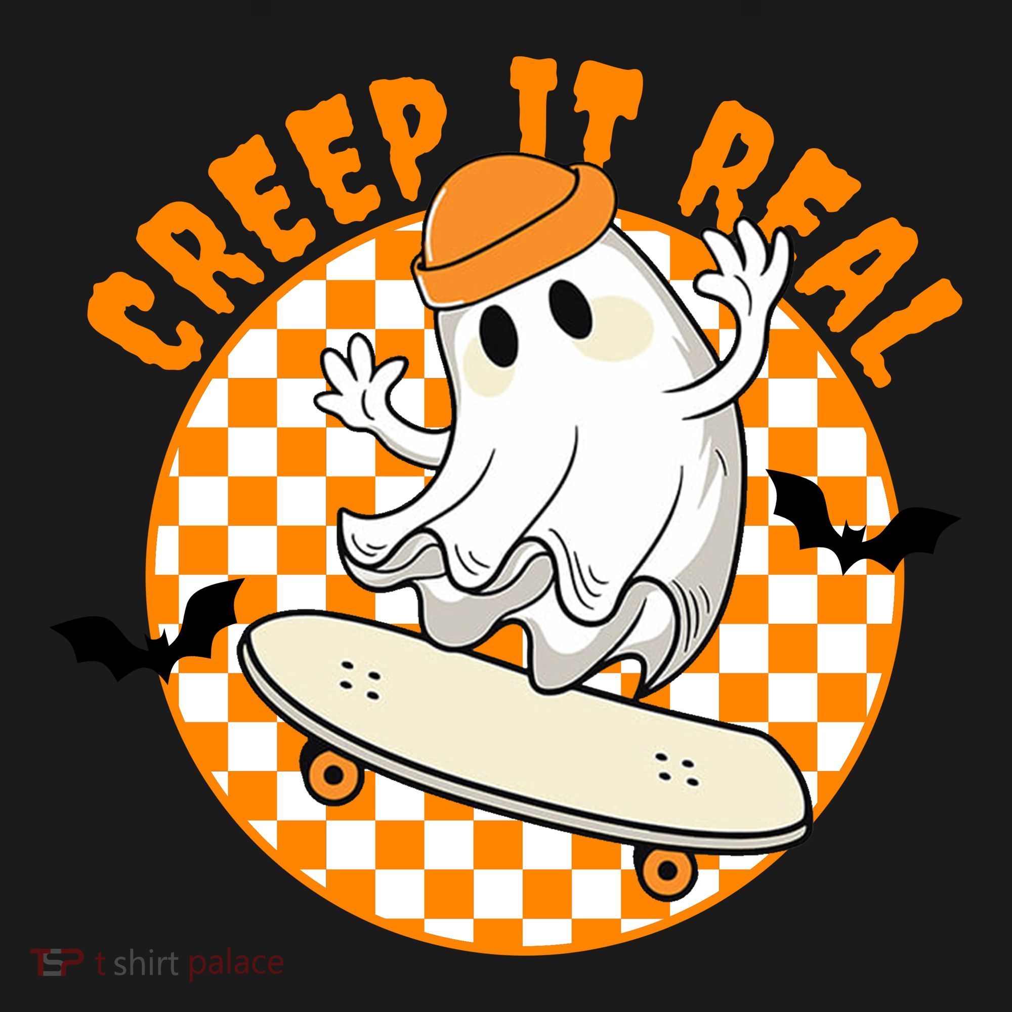 Creep It Real Skater Ghost Halloween Retro Apron