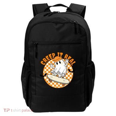 Creep It Real Skater Ghost Halloween Retro Backpack