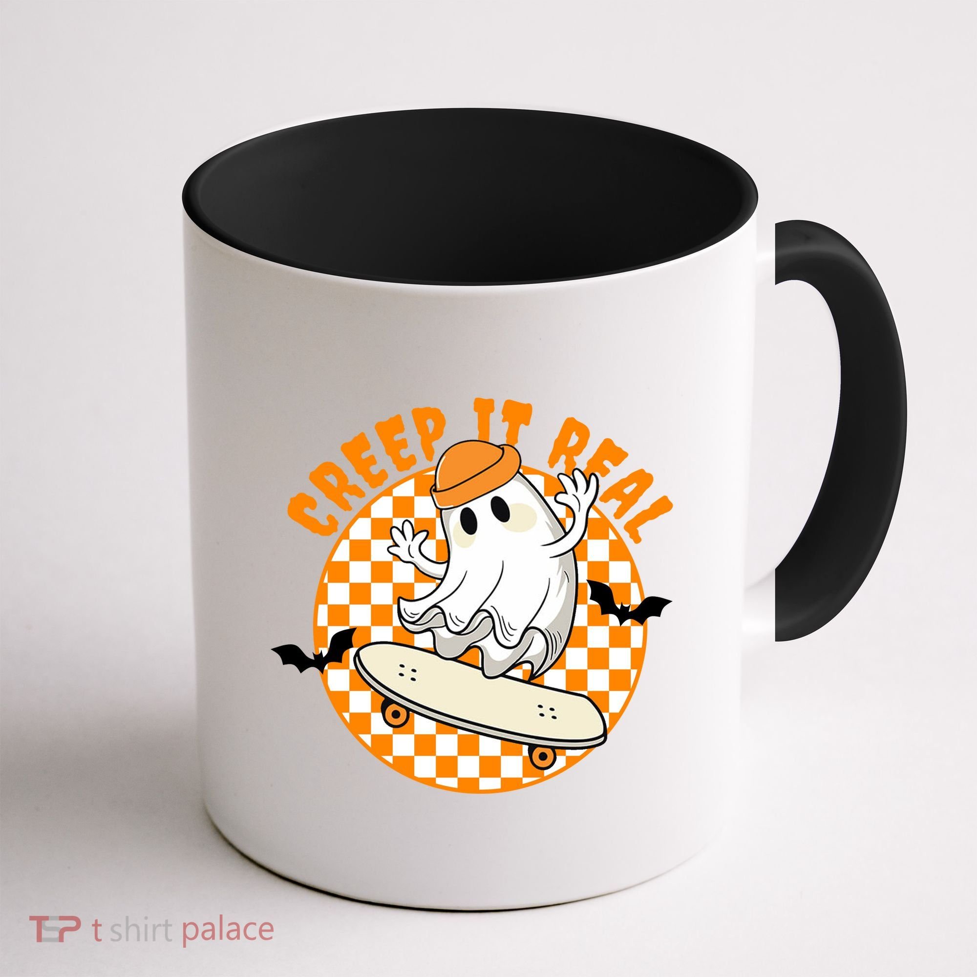 Creep It Real Skater Ghost Halloween Retro Coffee Mug