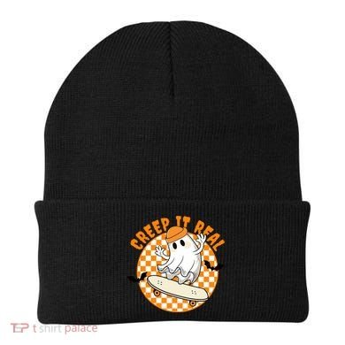 Creep It Real Skater Ghost Halloween Retro Beanie