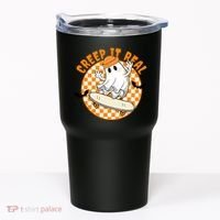 Creep It Real Skater Ghost Halloween Retro Tumbler thumb 0