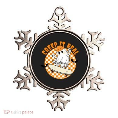 Creep It Real Skater Ghost Halloween Retro Ornament