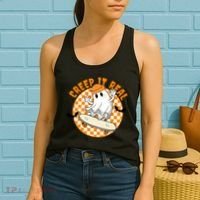 Creep It Real Skater Ghost Halloween Retro Women's Tank Top thumb 2
