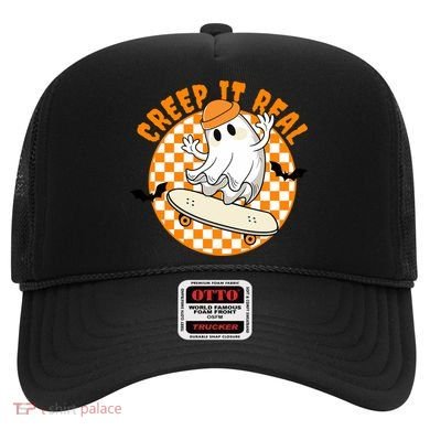 Creep It Real Skater Ghost Halloween Retro Hat