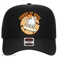 Creep It Real Skater Ghost Halloween Retro Hat thumb 0