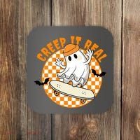 Creep It Real Skater Ghost Halloween Retro Coaster thumb 0