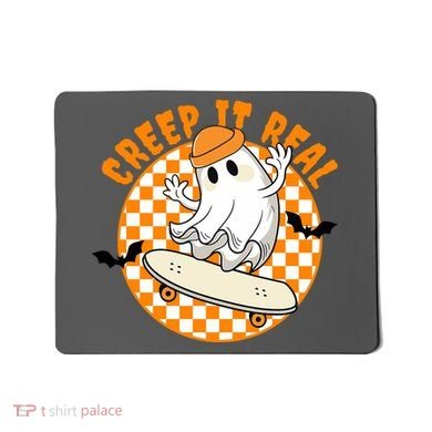 Creep It Real Skater Ghost Halloween Retro Mousepad