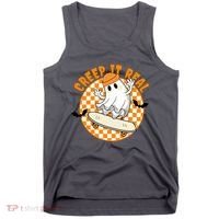 Creep It Real Skater Ghost Halloween Retro Tank Top thumb 0