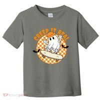 Creep It Real Skater Ghost Halloween Retro Toddler T-Shirt thumb 0