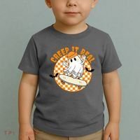 Creep It Real Skater Ghost Halloween Retro Toddler T-Shirt thumb 2