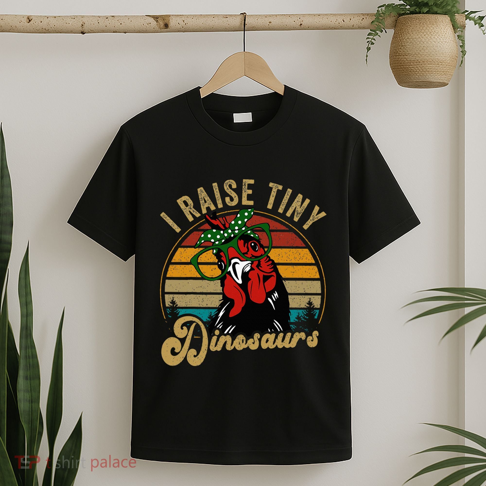 Chicken I Raise Tiny Dinosaurs Funny Mama Hen Farm Mom T-Shirt