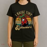 Chicken I Raise Tiny Dinosaurs Funny Mama Hen Farm Mom T-Shirt thumb 4