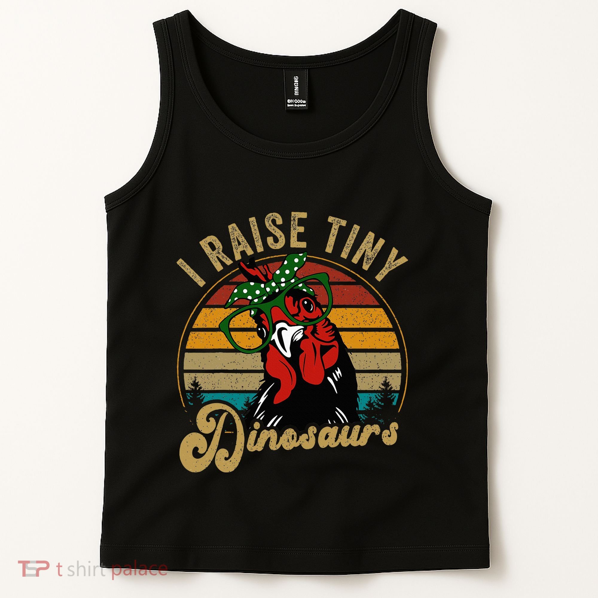 Chicken I Raise Tiny Dinosaurs Funny Mama Hen Farm Mom Tank Top