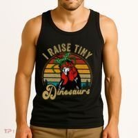 Chicken I Raise Tiny Dinosaurs Funny Mama Hen Farm Mom Tank Top thumb 3
