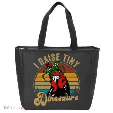 Chicken I Raise Tiny Dinosaurs Funny Mama Hen Farm Mom Tote Bag