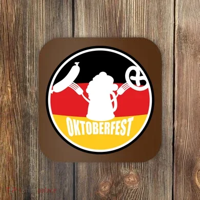 Circle Oktoberfest Logo Coaster