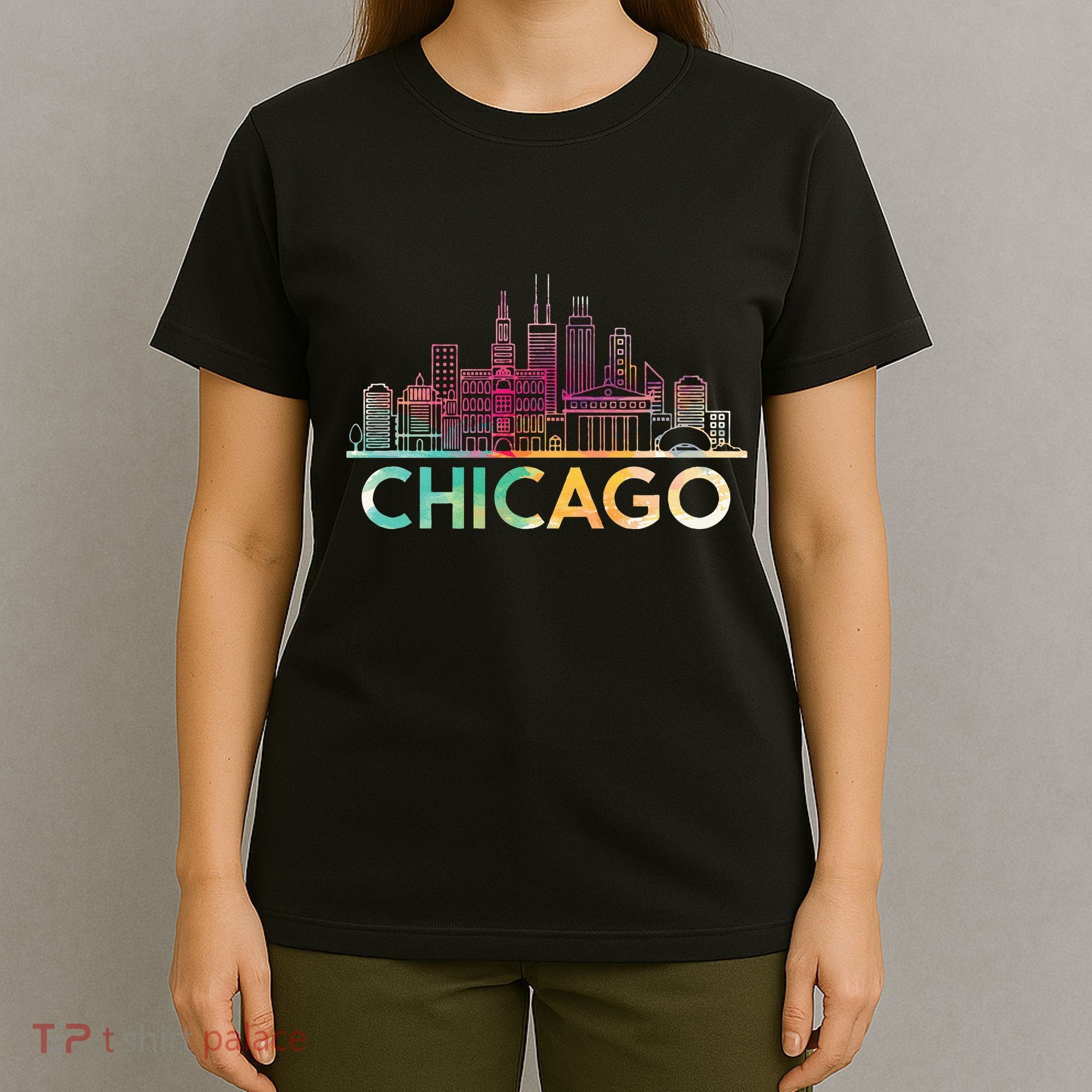 Chicago Illinois Skyline City Souvenir T-Shirt