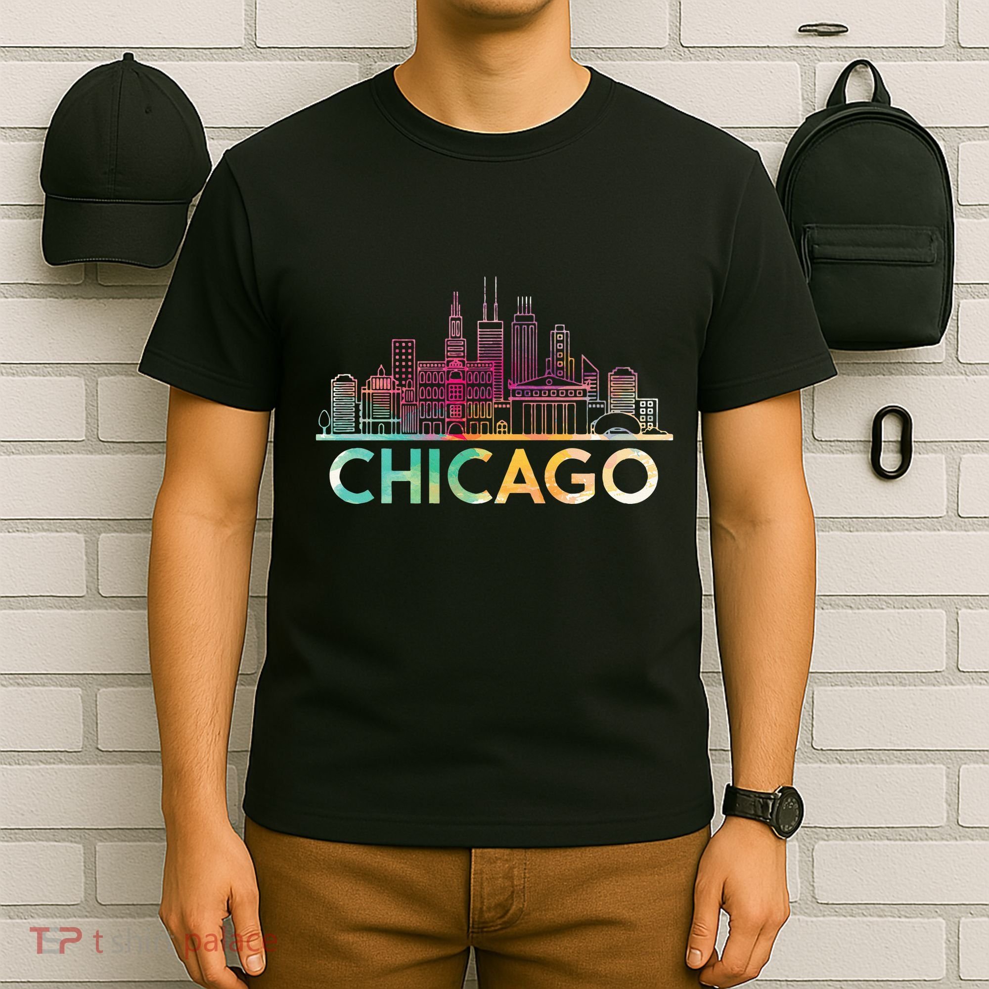 Chicago Illinois Skyline City Souvenir T-Shirt