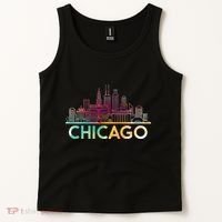 Chicago Illinois Skyline City Souvenir Tank Top thumb 2